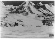 Painted background used motion picture Impossible Voyage other motion pictures