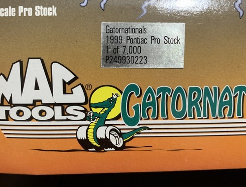 1999 Gatornationals NHRA Mac Tools Pontiac Pro Stock 1:24 Limited Edition NIB - Picture 4 of 6