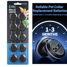 EBL 10 Pack 6 Volt Pet Collar Batteries For PetSafe RFA-67 Replacement Battery