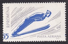 Romania #C100 1961 Winter Sports Skiing ERROR MNH