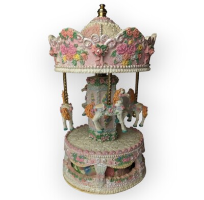 VTG 12'' Victorian Carousel Merry Go Round Unicorn (BROKEN READ) Tune Tea For Two