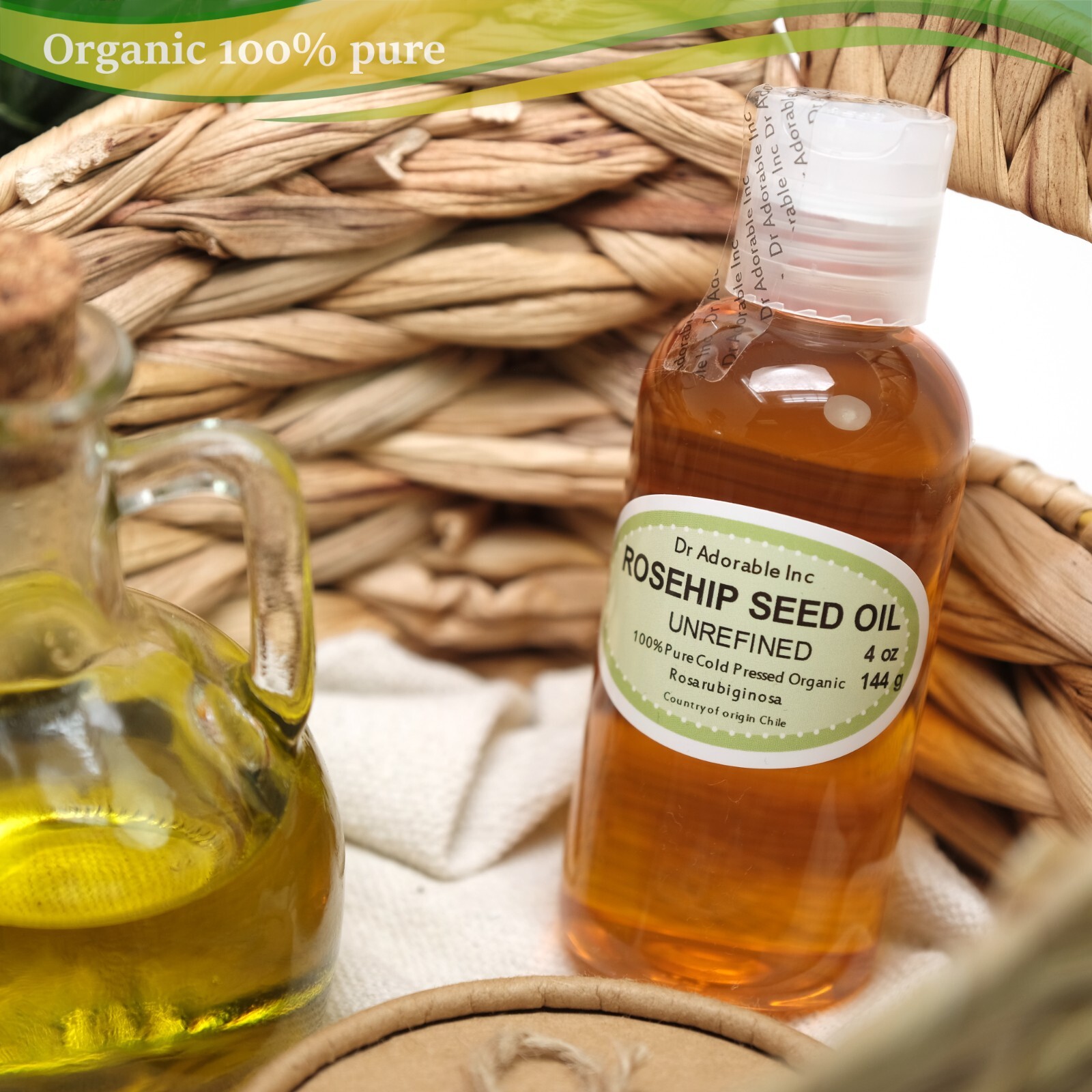 ORGANIC ROSEHIP SEED OIL UNREFINED 100% PURE COLD PRESSED NATURAL FRESH SKIN 