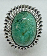 Vintage Eilat Ring Israel Sterling Silver Adjustable Braid Fan Dome Yemeni