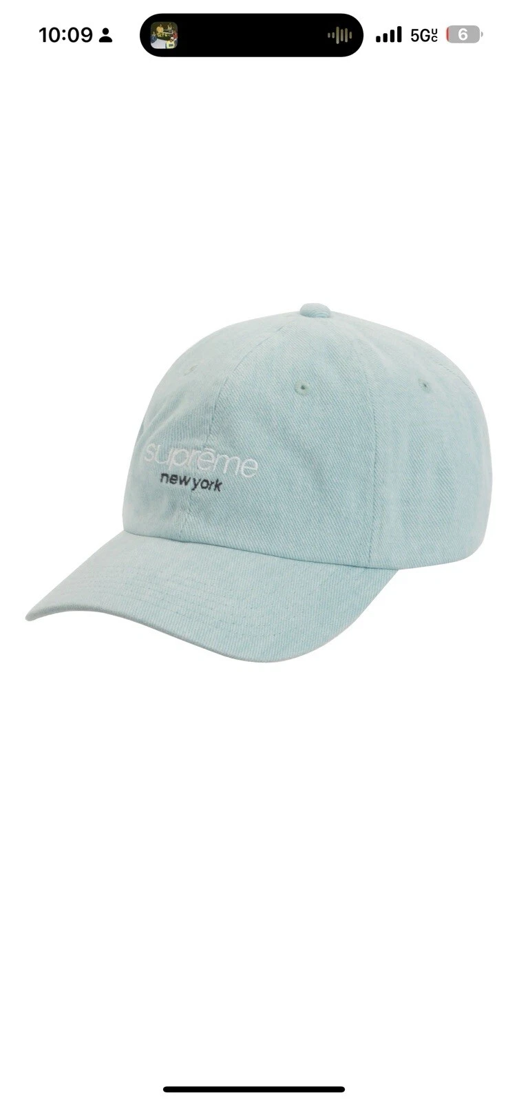 LOGO Supreme Classic 6 panneaux bleu clair SS21