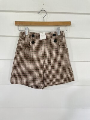 New Bonpoint Girls Printed wool blend shorts size 10 waist 23'' $230 Y137C