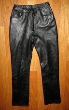 VAKKO SPORT WOMENS BUTTERY SOFT BLACK LEATHER SATIN LINING PANT SIZE 6 NWOT