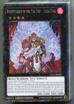 Yu-GI-OH Brotherhood of the Fire Fist Tiger King Platinum Secret Rare ENG CT11