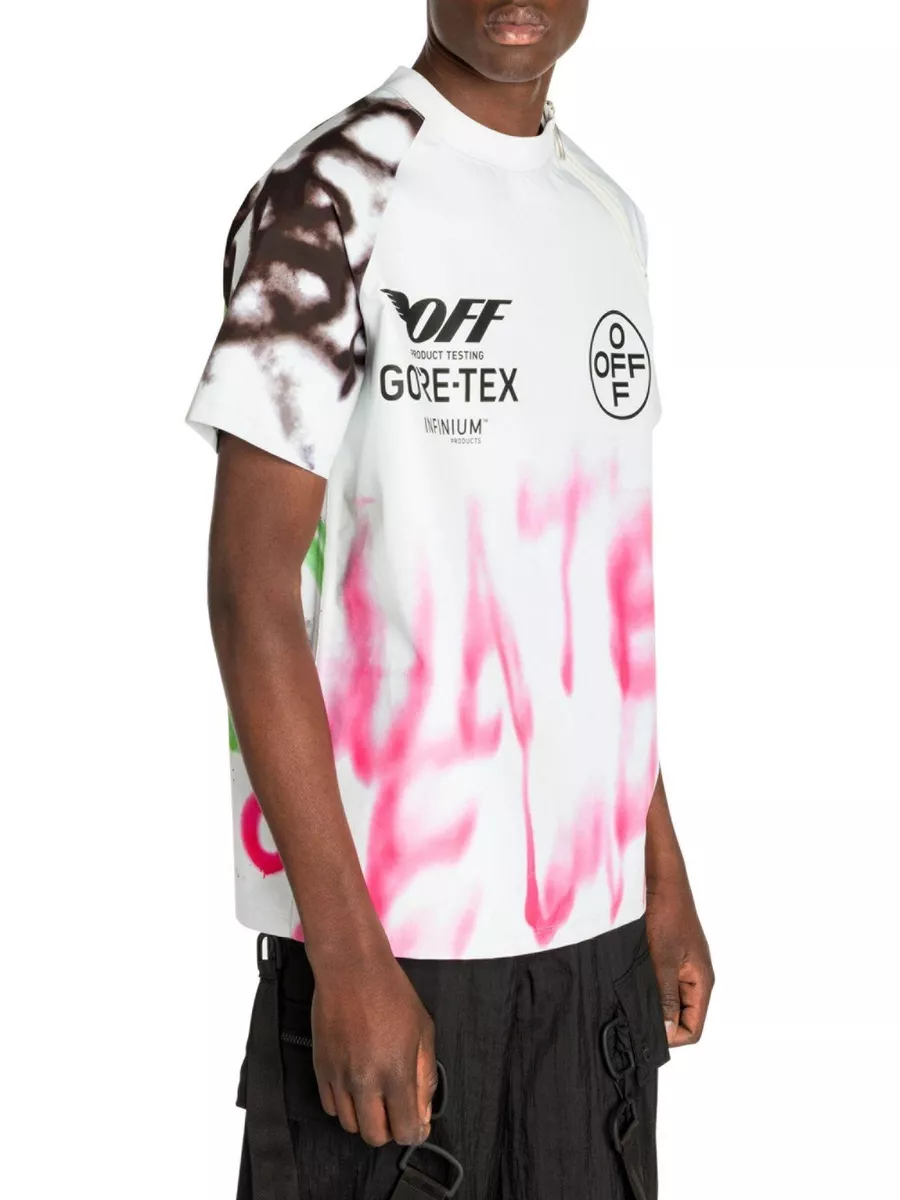 Off-White White Goretex Graffiti Print Short Sleeve T-Shirt L Off-White