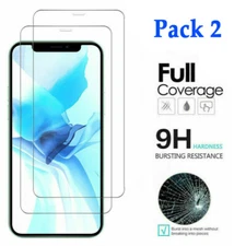 2 Pcs HD Tempered Glass Screen Protector Clear Screen Glass Film For iPhone US