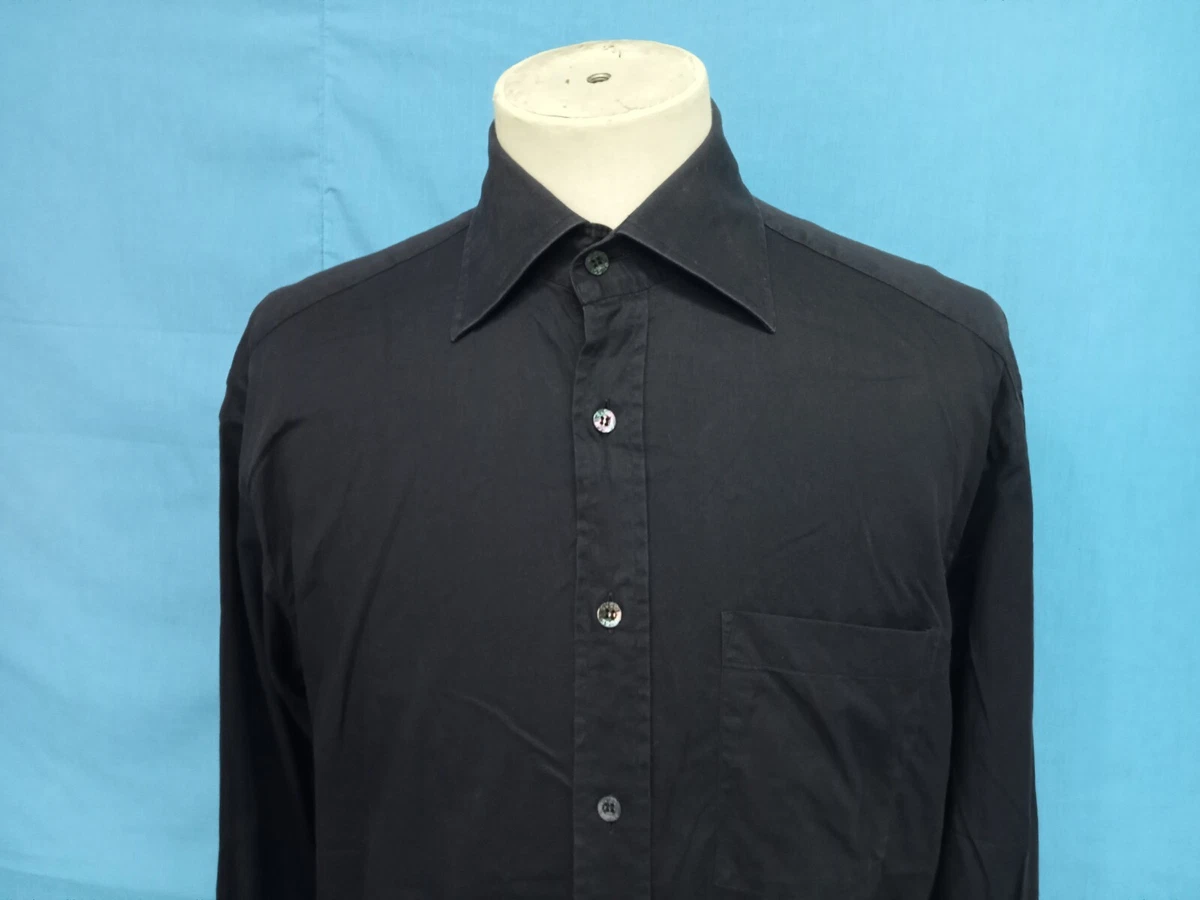 Gucci Solid Black Dress Shirt Size 42 / 16,5 U.S. Fitted