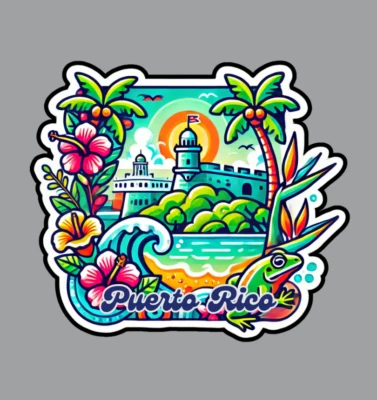 TEXAS HART DESIGNS Puerto Rico Fridge Magnet
