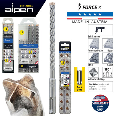 Alpen FORCE-X SDS-plus Hammerbohrer Ø5-16mm |Armierter Beton| Vollhartmetallkopf