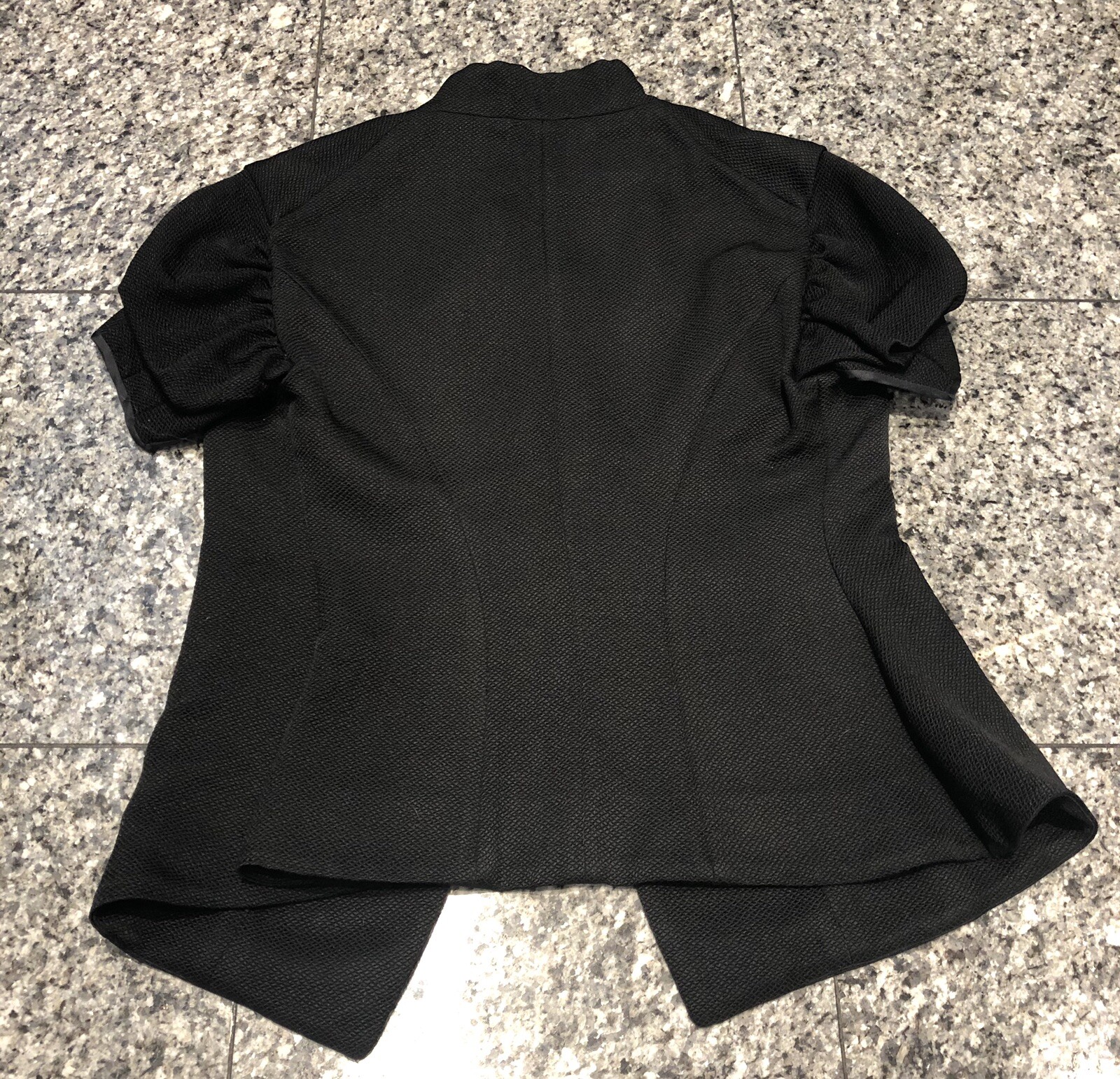 Top da donna Yves Saint Laurent YSL autunno 2008 misto lana nera manica ad aletta Francia