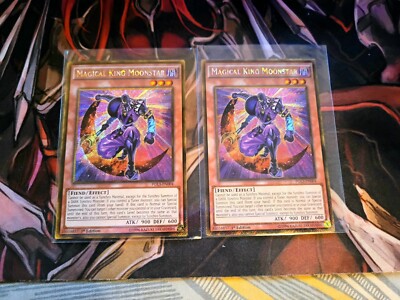 YUGIOH TCG 2X MAGICAL KING MOONSTAR PGL3-EN004 GOLD SECRET 1ST EDITION 