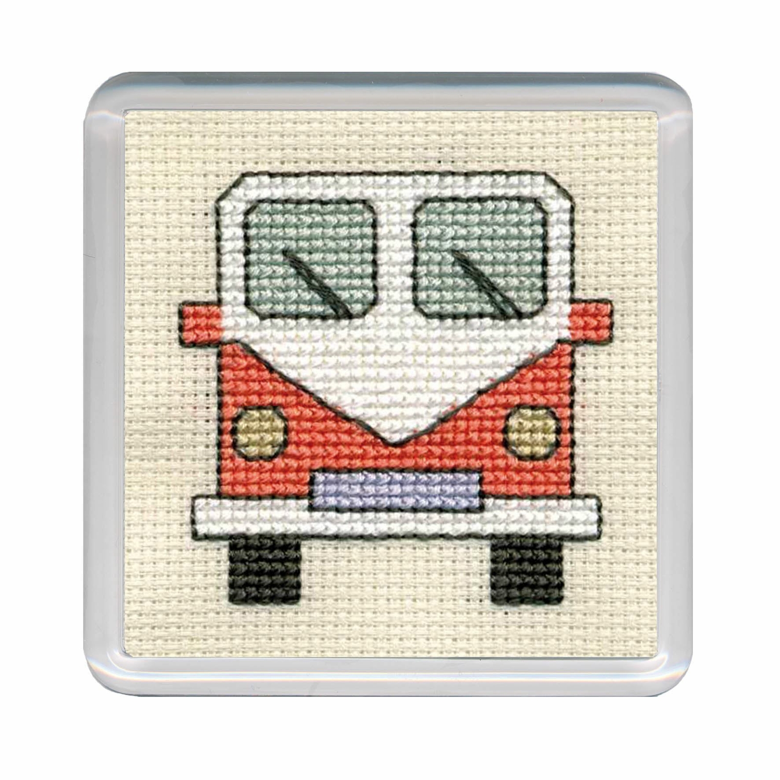 Campervan Coaster - Orange Cross Stitch Kit (Textile Heritage)