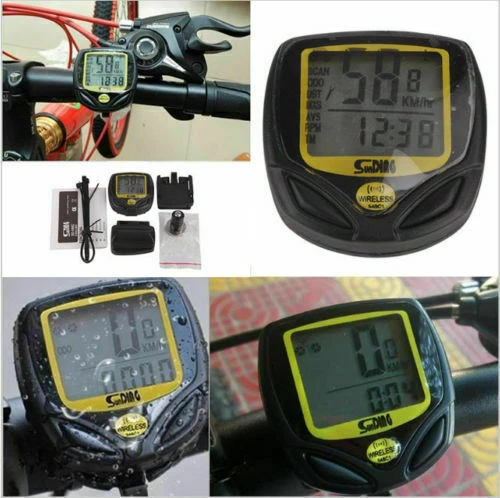 WATERPROOF WIRELESS LCD BIKE COMPUTER SPEEDO ODOMETER SPEEDOMETER BICYCLE UK - Image 2 of 4