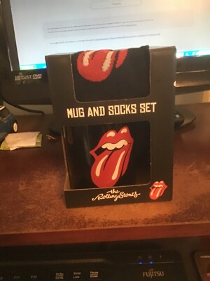 THE ROLLING STONES TASSE & SOCKEN SET (UK HERREN 7-11) GEBURTSTAG WEIHNACHTEN