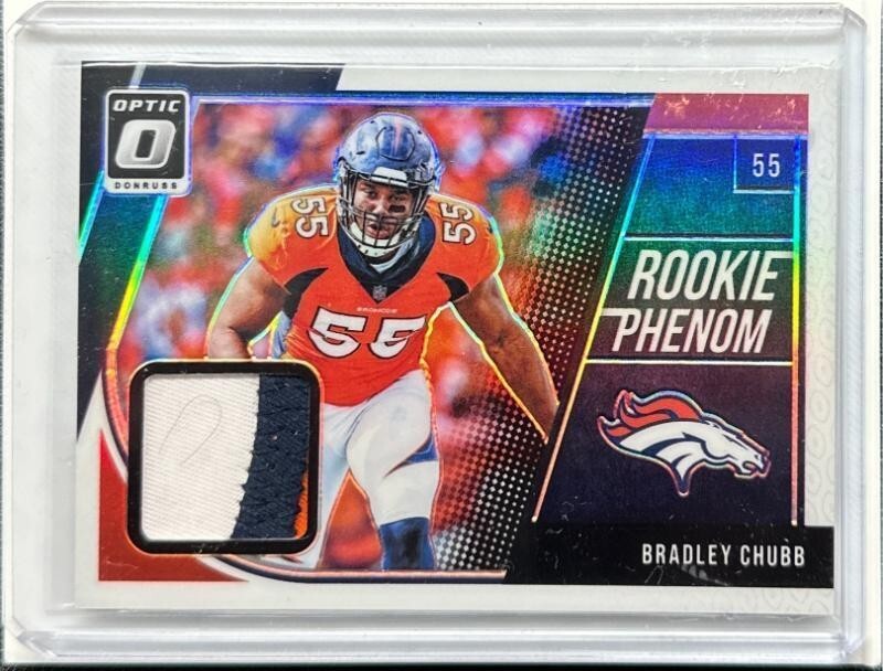2018 Donruss Optic Bradley Chubb Prizm Rookie Phenom Patch RC #21/50 Broncos