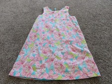 GIRLS TOMMY BAHAMA PINK FLORAL HAWAIIAN SLEEVELESS LINED DRESS SIZE 7