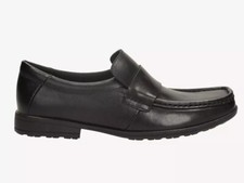 Image of Clarks Youths Junior Corris Step School Shoes G Fit Black Leather Size UK 4.5