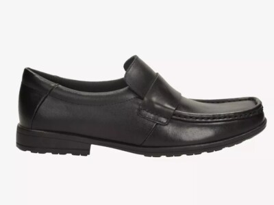 Clarks Jugendliche Junior Corris Step Schulschuhe G Fit schwarz Leder Gr. UK 4,5