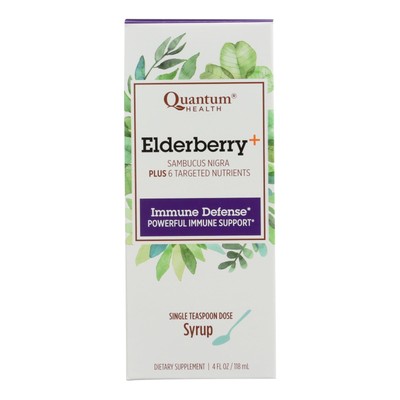 Quantum Health Elderberry Immune Defense Liquid Syrup Dietary Supplement 4 fl oz