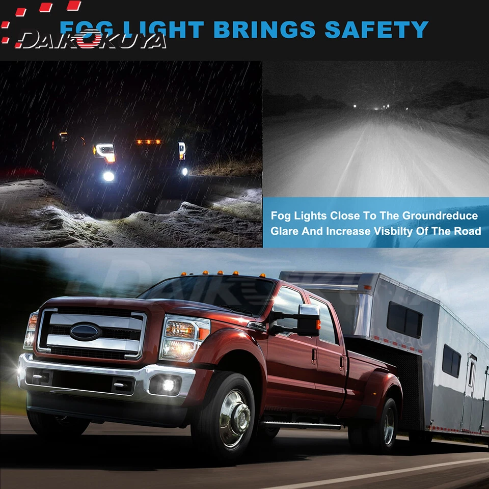 For Ford 2011-2016 F-250 F-350 F-450 F-550 Super Duty Bumper Lamp LED Fog Lights - Image 4 of 4