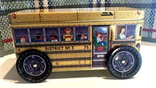 Tin Canister School Bus 75 District No.3 Keller Charles of Philadelphia Vintage