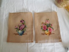 Nice flower pots cross stick finish works ready to mount 8 1/2" x 10"