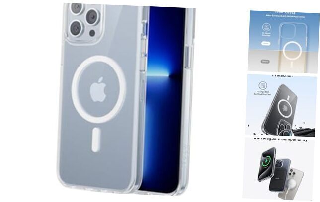 for iPhone Case, Compatible with MagSafe, Military-Grade iPhone 13 Pro Clear