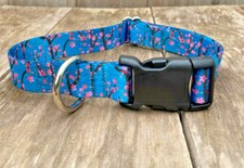 1 inch Cherry Blossom Floral Adjustable Dog Collar with Quick Release Buckle