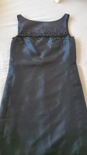 Paris YPSY Cocktail Dress Black Silk Beaded  100% Silk Sleeveless