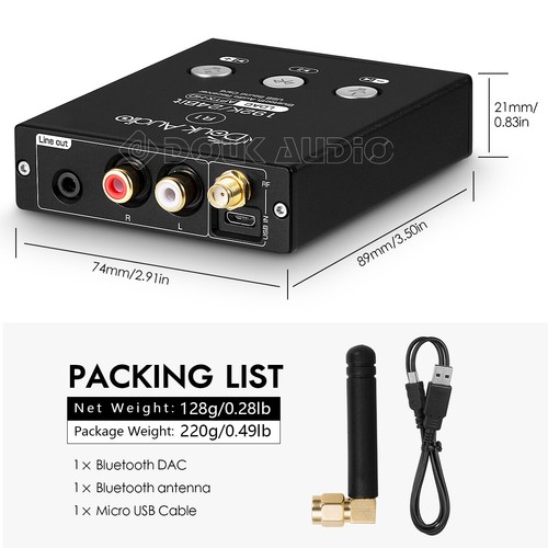 Bluetooth 5.0 Empfänger Digital-Analog-Wandler USB DAC Stereo Audio Receiver - Bild 8 von 8