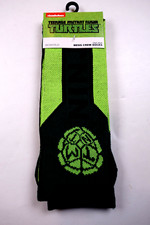 TEENAGE MUTANT NINJA TURTLES Green  Black Logo Novelty Crew Socks NEW