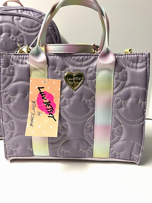 Luv BETSEY JOHNSON SATCHEL/BACKPACK Purple quilted Rainbow  display picture 1