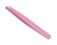 Pink Slant Tip Tweezers Hair Removal Personal Care Beauty Tools 10-PK