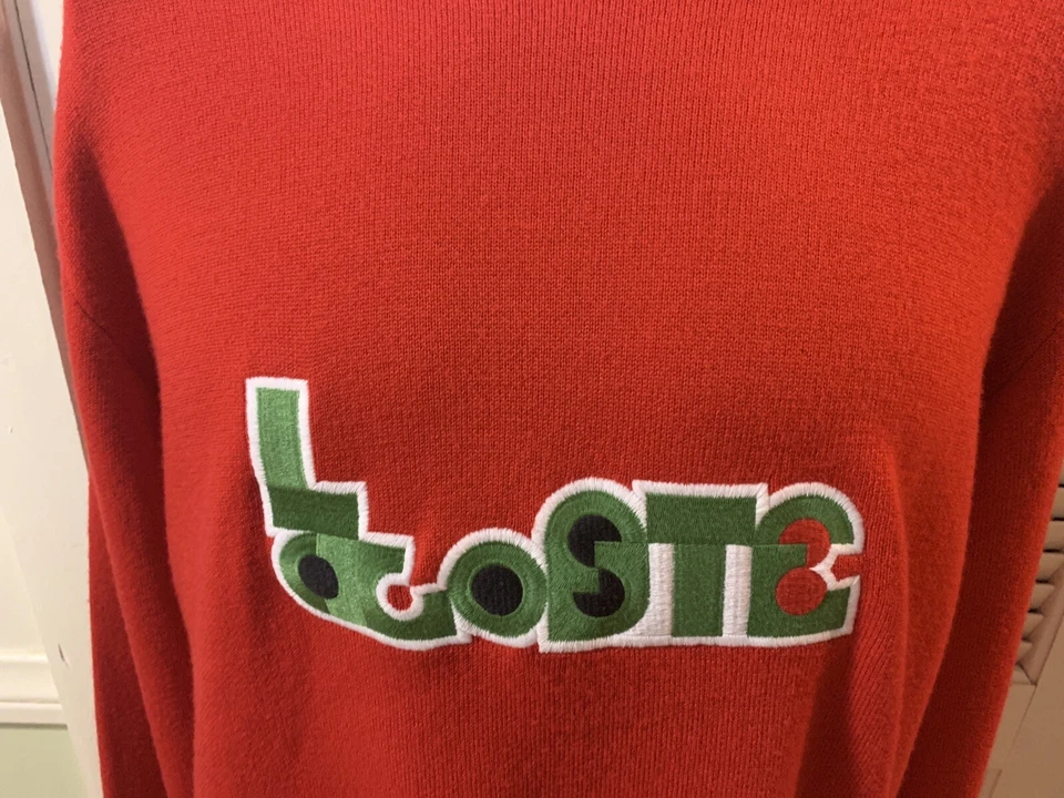 $295 Lacoste Para Hombre Rojo Manga Larga Cuello Redondo Logo de Cocodrilo Lana Top Sudadera Foto 4 de 4