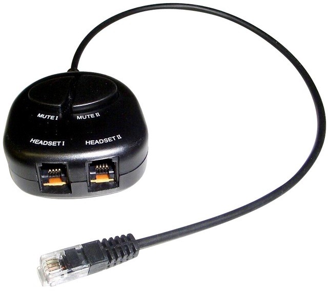 VoiceJoy Headset Training Adapter Box with Twin RJ9 Sockets