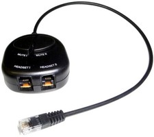 VoiceJoy Headset Training Adapter Box with Twin RJ9 Sockets  2 Mute Buttons NEW