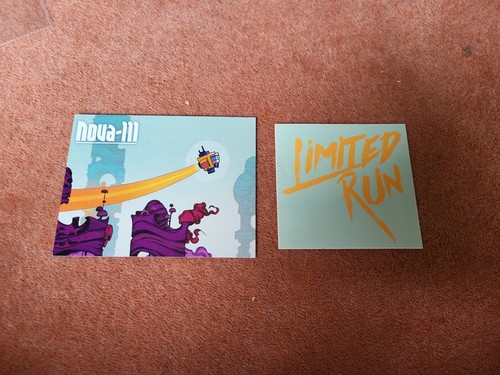 Nova-111 Limited Run Games Post Card + Sticker - Rare Lot - Picture 1 of 3