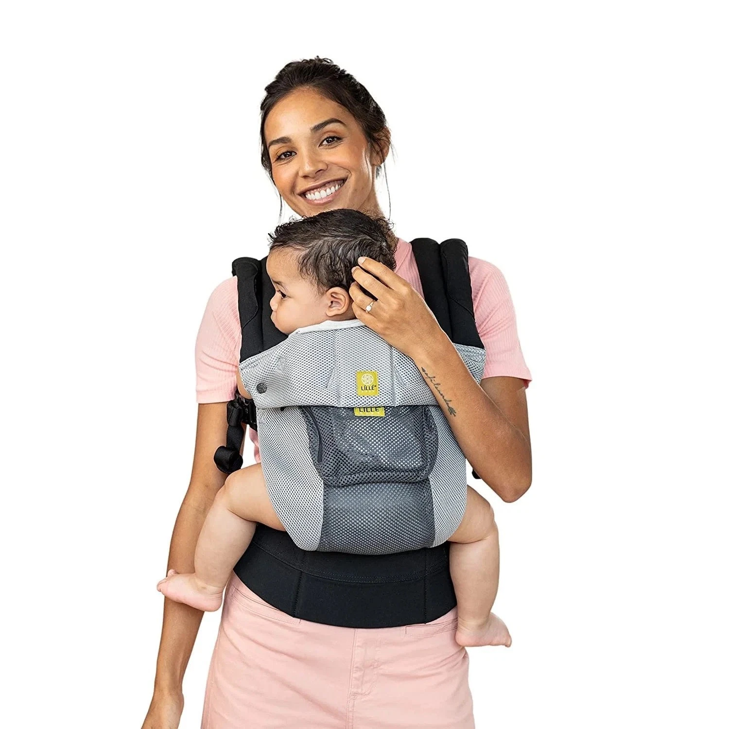LILLE baby Complete Airflow Ergonomic 6-in-1 Grey/Silver Carrier Newborn-Toddler