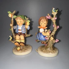 Vintage Goebel Hummel #141/1 & #142/1 - Apple Tree Boy & Girl 6" R