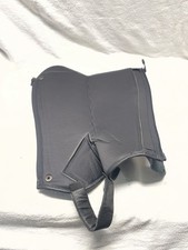 Unisex Adult Equestrian Imitation Black Leather Half Chaps - no brand label