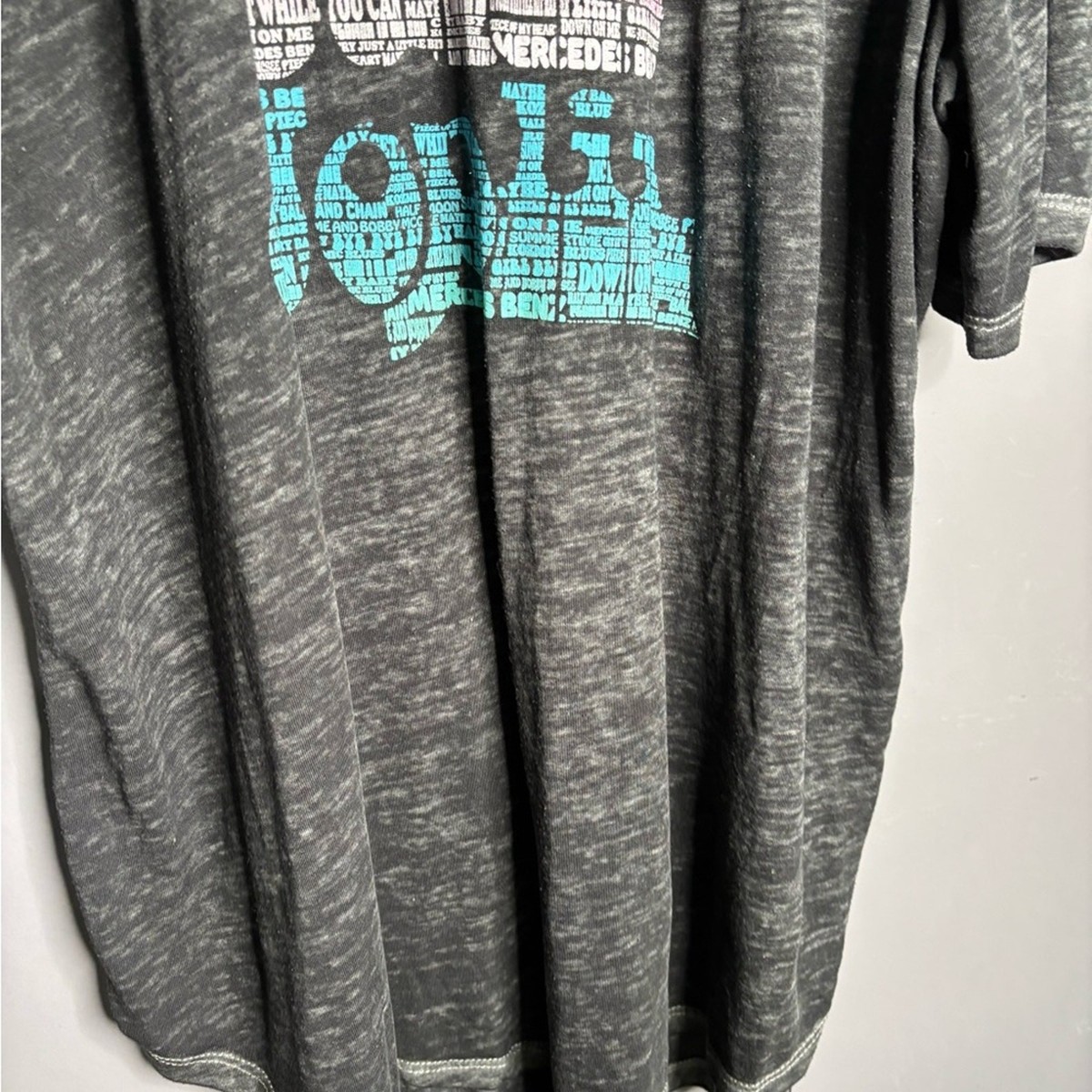 Lane Bryant Dark Gray Janis Joplin V Neck Tee 18/20 View 2