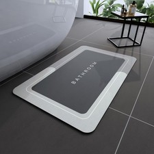 Bath Mats Modernized Magic Bathroom Rubber Anti Slip Quick Drying Gray 17x27 In