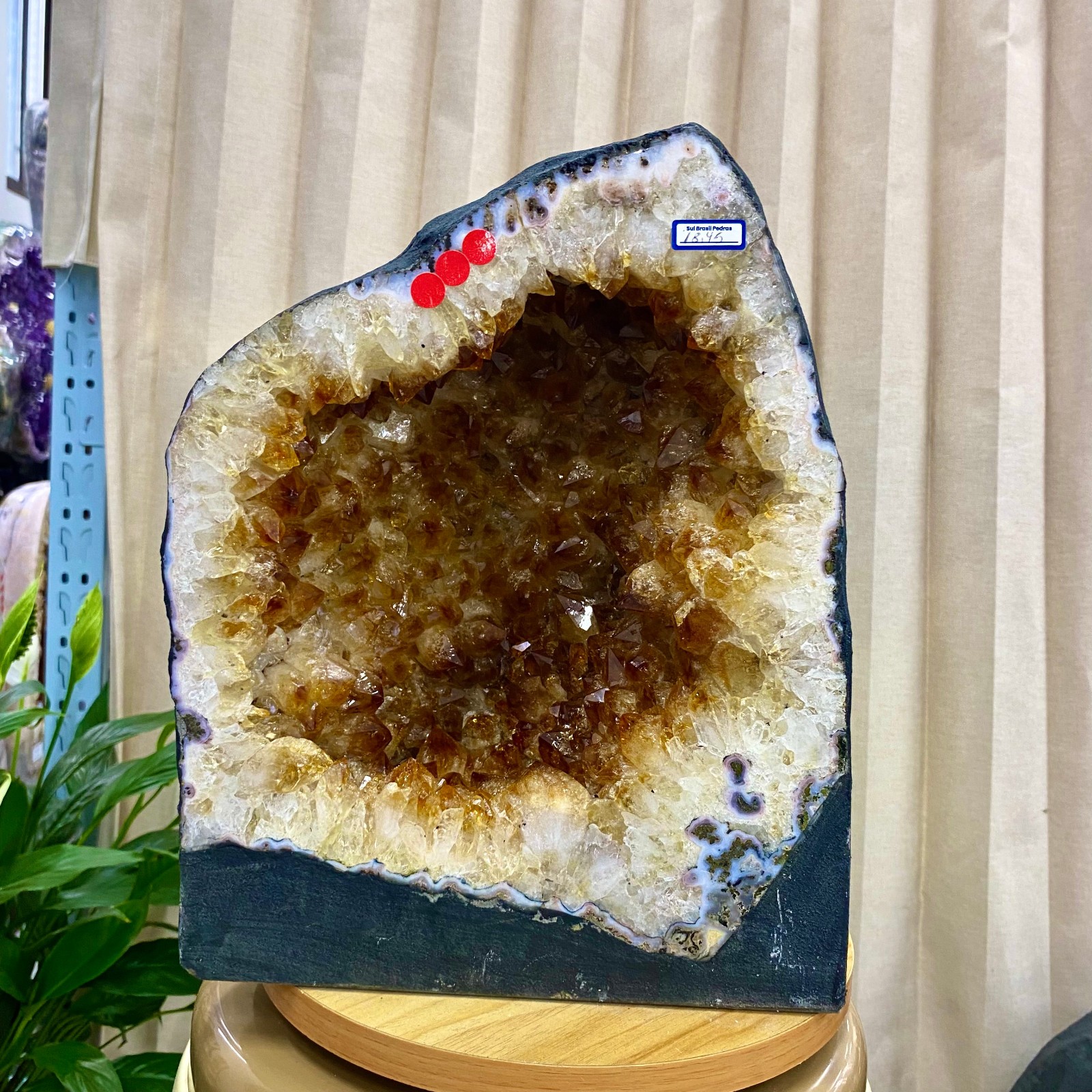 41.75LB Natural citrine geode quartz cluster crystal Cathedrals specimen Healing