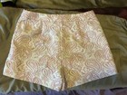 Victoria Beckham Shorts Womens Size 4 Cream Pink Paisley Pleated Jacquard Prep — photo 3