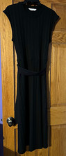 Nine West Women’s Black Belted Maxi Dress Round Neck Sleeveless Sz L