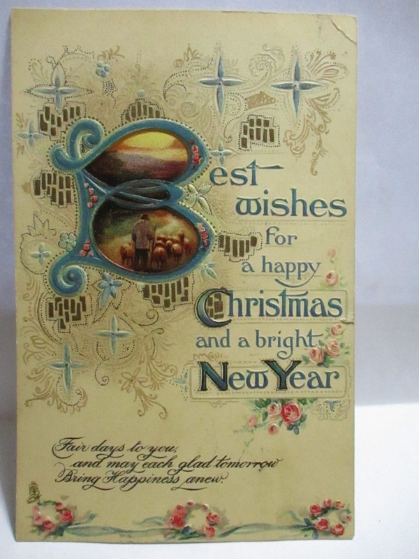 1912 RAPHAEL TUCK POSTCARD BEST WISHES FOR HAPPY CHRISTMAS,BRIGHT NEW YEAR