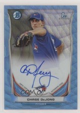 2014 Bowman Prospect Chrome Blue Wave Refractor 35/50 Chase De Jong Auto 1h5